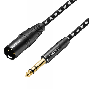 Câble audio blindé Bochara 30 cm tressé 6,35 mm <span class=keywords><strong>Jack</strong></span> stéréo vers <span class=keywords><strong>XLR</strong></span> mâle/<span class=keywords><strong>femelle</strong></span> OFC pour microphone, mélangeur, amplificateur - Product Image 5