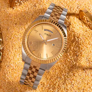 OEM ODM Classic Reloj Hombre De Oro Montre En o Luxury Wrist Solid Men Watch Logo personalizzato produttore per uomo