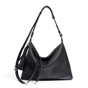 Sac à bandoulière en cuir véritable grande capacité pour femme, style rétro, personnalisable, avec fermeture éclair - Product Image 5