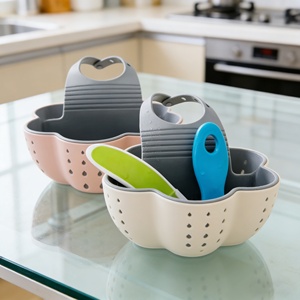 Promotion : Égouttoir de cuisine double couche réglable pour évier, panier suspendu pour éponge et passoire - Product Image 3