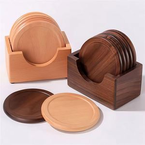 Juego de 6 Posavasos de Madera de Nogal con Diseño de Lujo Personalizado, Grabado Láser, Grabado de Texto con Nombre, Resistente al Calor - Product Image 5