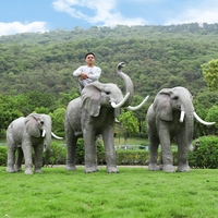 Statue d'éléphant grandeur nature, grand animal de safari, éléphant en résine, accessoires de fête pour l'affichage d'événements