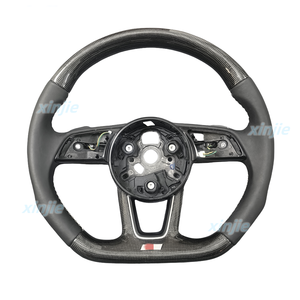 100% พวงมาลัยหุ้มหนังคาร์บอนไฟเบอร์แท้สำหรับรถ <span class=keywords><strong>Audi</strong></span> A4L A3 A4 A5 B8 A6 Q5 Q7 2017ถึง<span class=keywords><strong>2022</strong></span>รุ่น - Product Image 1