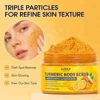 Gommage corporel au curcuma en gros - Exfoliant doux pour un teint uniforme, correcteur de taches brunes qui estompe les taches foncées sur les genoux et la zone du maillot de bain