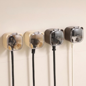 Brown /cream Colored Dustproof Multi-functional Power <b>Plug</b> <b>Socket</b> Holder for Home Office Plastic <b>Wall</b> <b>Plug</b> Hook - Product Image 1