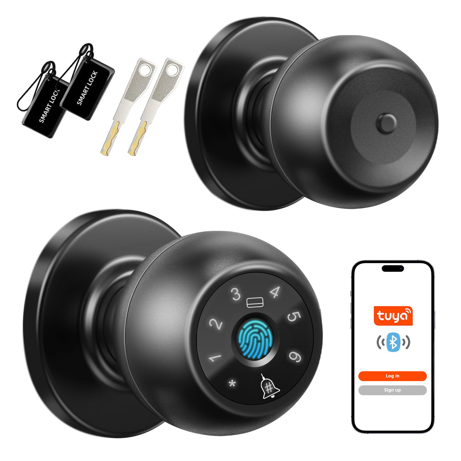 Professional Grade Tuya App Fingerprint Keypad Digital Electronic Interior Handle Smart Door Lock · image 2