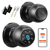 Serrure de porte intelligente professionnelle avec poignée intérieure numérique électronique à empreinte digitale et clavier, compatible application Tuya