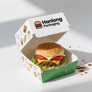 Envases de Comida Rápida Personalizados de Alta Calidad, Caja para Hamburguesas, Papas Fritas, Hot Dogs, Pollo, Hamburguesas, Contenedor de Papel para Alimentos - Product Image 2