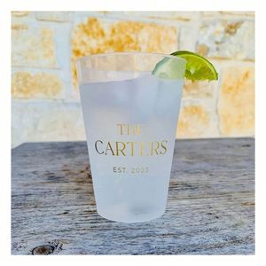 Vasos de Plástico Reutilizables para Bar de Recepción de Bodas, Vasos de Plástico Resistentes a los Golpes con Monograma, Recuerdos para Fiestas - Product Image 1