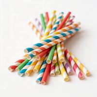 Pailles en papier jetables biodégradables, emballées individuellement, de qualité alimentaire, compostables, en pâte de bois, pour thé au lait, café