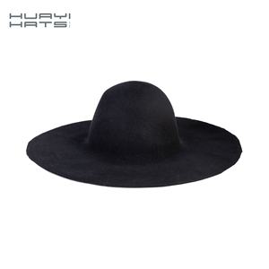 Huayihats 모자 바디 100% 호주 울 퍼플 하드 와이드 챙 페도라 여성과 남성 펠트 모자 - Product Image 1