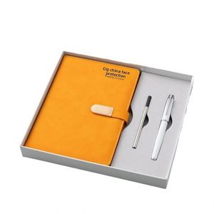 PU Leather Notebook Ballpoint Pen Gift Set Wireless Perfect Binding Office Business Corporate Promotional Souvenir - Product Image 1