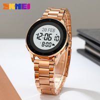 SKMEI 2300 jam tangan Digital olahraga, arloji Digital doa Muslim desain trendi bahan baja tahan karat tahan air kustom Alarm kompas Azan