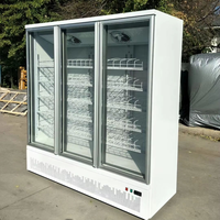 Équipement de réfrigération de grande capacité avec porte en verre à étagère réglable pour les magasins d'affichage de supermarché, refroidi à l'air