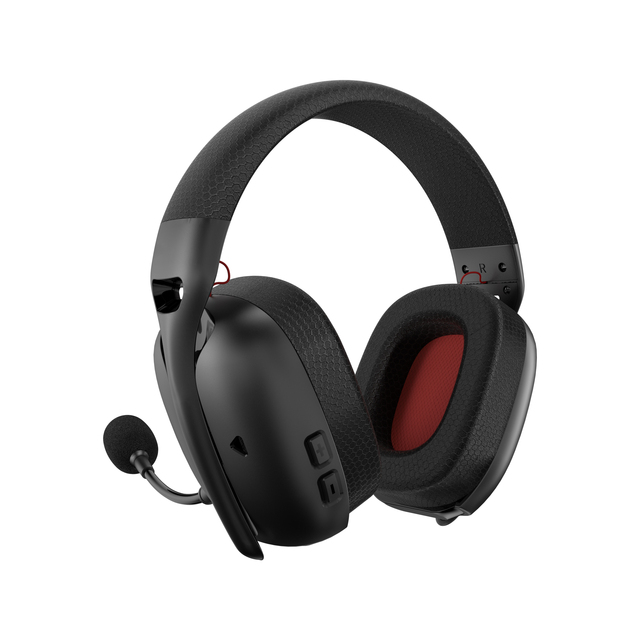 Custom Black Wired Wireless Multi-mode Over-Ear ANC Gaming Headset with Digital Display 15-20 Hours Battery Life