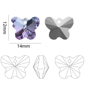 14mm Farfalla Perle di Vetro Per Monili Che Fanno All'ingrosso Piatto di Cristallo Che Borda <span class=keywords><strong>il</strong></span> Pendente di Fascino Del Braccialetto FAI DA TE Accessori Artigianali - Product Image 2