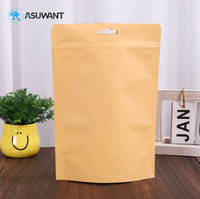 Sac d'emballage en papier Kraft de qualité alimentaire, unités, avec fermeture à glissière, avec fenêtre transparente
