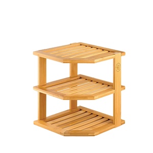 ZY Moderno Estante Vertical de Bambú de Tres Niveles, Impermeable y Ajustable, No Plegable, para Cocina, Cubertería, Especias, Platos y Tazones - Product Image 1