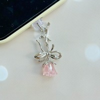 Cadeaux promotionnels tendance : Breloque Fleur Rose, Bouchon anti-poussière pour port de charge USB Type C et Micro USB de téléphone