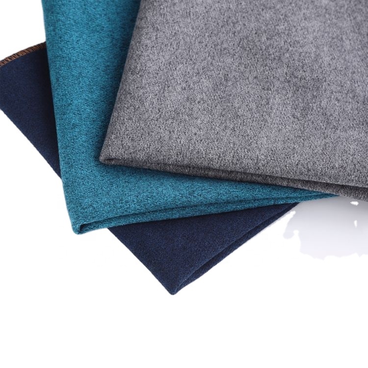 Run&Fun 100% Polyester Wove Melange Heather Colors Wool Cashmere Fabric Plain Weaved Sofas Upholstery Fabrics