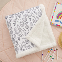 Kit de coloriage DIY pour couverture lavable, avec marqueur permanent, couverture Sherpa à dessiner pour enfants et adultes