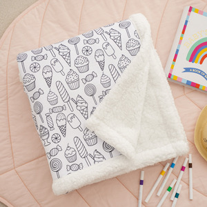 Kit de coloriage DIY pour couverture lavable, avec marqueur permanent, couverture Sherpa à dessiner pour enfants et adultes - Product Image 4