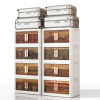 Boîte de rangement pliable en plastique PP de qualité supérieure, empilable, épaissie, pliable, bac de rangement, caisse, organisateur, coffre