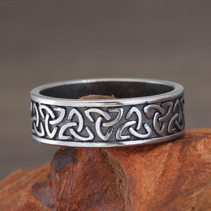 Anillo de Dedo Retro para Hombre, Modelo Jinhua L254, de Acero Inoxidable, con Runas Nórdicas Vikingas, Triángulo de Odín, para Comercio Transfronterizo - Product Image 2