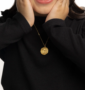 Inspire gioielli in acciaio inox timbro cuore collana ragazze design minimalista oro placcato 18k all'ingrosso nome personalizzato - Product Image 4