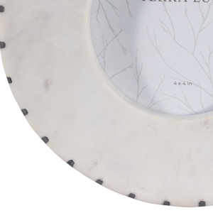 Cornice rotonda in marmo Terra Luna 4x4 pollici per decorazioni da tavolo per la casa - Product Image 5