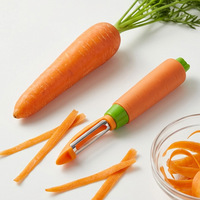 Multifunctionele handmatige fruit- en groenteschiller, wortelvormig, roestvrij staal 420J2, 1 mes, duurzaam, makkelijk schoon te maken, draagbaar gereedschap