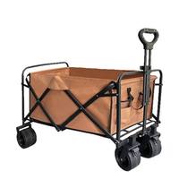 Chariot de camping haut de gamme profond et surélevé, roues universelles, pliable en métal, poignée télescopique 200L, tissu Oxford 600D pour l'extérieur