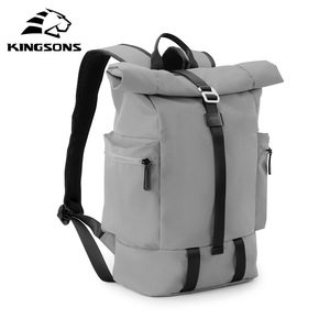 Kingsons Casual <b>Backpack</b> 15 Inches <b>Roll</b> <b>Top</b> Unisex Student Schoolbag Waterproof Wear Resistant - Product Image 3