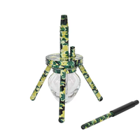 Offre Spéciale Portable classique bouteille en verre tige en aluminium Triangle araignée narguilé Shisha Camouflage nouveau Design narguilé