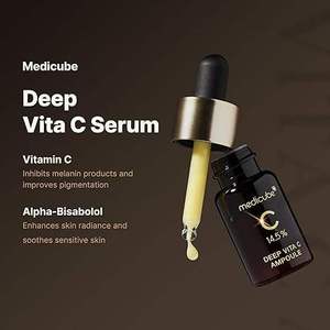 MEDICUBE Deep Vita C Ampoule 30ml - High Potency <b>Vitamin</b> C Liquid Ampoule for Brightening & Anti-Aging - Korean Skincare Star - Product Image 4