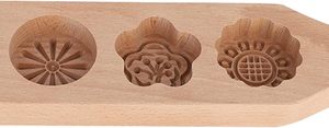 Moule à gâteau de lune vietnamien écologique d'origine vietnamienne pour la pâtisserie, avec tampons à motifs floraux et thème amour, outil de cuisson - Product Image 4