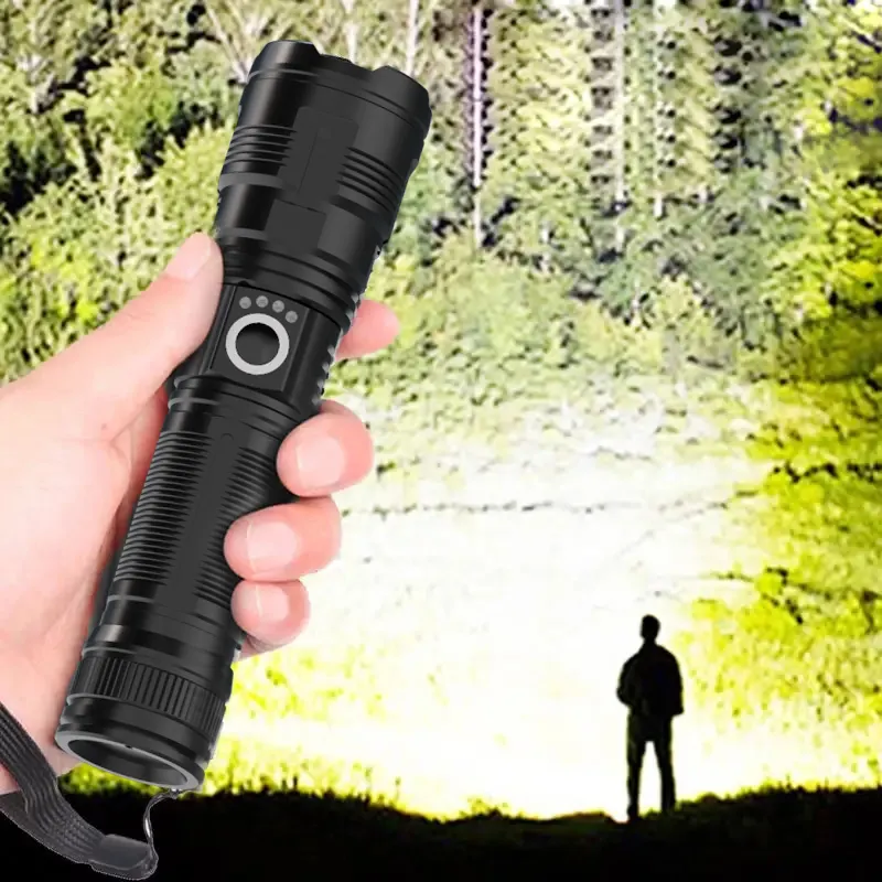 Mạnh mẽ có thể sạc lại LED trắng Laser Đèn Pin Mini torch EDC lunterna High Power LED Torch siêu sáng ánh sáng