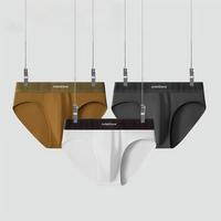 Caleçons mi-hauts respirants grande taille pour hommes, couleur unie, sans couture, en Spandex/Coton, tissés, confortables pour jeunes hommes