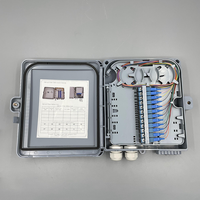 Kotak Distribusi Serat Optik FTTH Outdoor 12 Core IP65 Tahan Air ABS Pemasangan Tiang 12 Port Kotak Terminasi Serat Optik FTTH