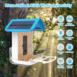 Mangeoire à oiseaux intelligente avec caméra HD 2K, identification des oiseaux par IA, contrôle à distance Wi-Fi, écologique, légère, pour l'observation de la faune en extérieur dans la cour - Product Image 4