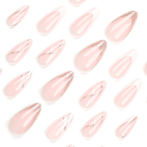 <span class=keywords><strong>Patch</strong></span> longue longueur faux ongles paillettes style français presse sur les ongles - Product Image 3