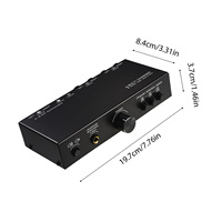 Commutateur de signal audio 3 entrées 3 sorties, sélecteur de ligne équilibrée, préamplificateur passif, contrôleur de volume pour enceintes avec interrupteur de silence et sortie casque