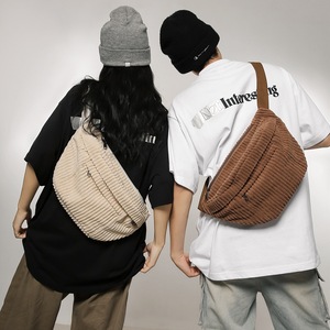 กระเป๋าผ้าลูกฟูกขนาดใหญ่สำหรับผู้หญิง, กระเป๋าแมสเซ็นเจอร์สะพายไหล่เดี่ยวมีซิปกระเป๋าโท้ทผ้าคอตตอนดีไซน์สะพายข้าง - Product Image 6