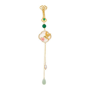 Chinese Style Tassel Pendant With Bird And Flower Design Natural Seashell Charm Luxury <b>Retro</b> <b>Decor</b> Gift For Women - Product Image 5