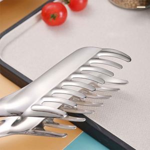 <b>Kitchen</b> <b>Gadgets</b> Comb BBQ Noodle Clip Stainless Steel Food Tongs for Barbecue Buffet Serving - Product Image 4