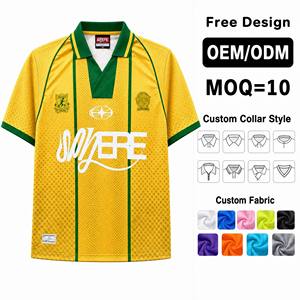 Magliette Polo da Calcio Personalizzate con Sublimazione e Ricamo, Classiche Estive Traspiranti, Divisa Retrò, Servizio OEM con Nome, Logo e Squadra - Product Image 1
