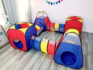 <span class=keywords><strong>Maison</strong></span> de tente de jeu pour enfants 8 en 1 avec 4 tentes <span class=keywords><strong>tunnel</strong></span> pour bébés tente <span class=keywords><strong>tunnel</strong></span> pliable portable intérieure extérieure - Product Image 4