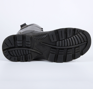 Botas de Bombero de Cuero Largas DFF0115 con Logotipo Personalizado y Ribete Reflectante Gris de Alta Visibilidad - Product Image 4