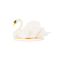 Modelo de Cisne Blanco en 3D, Corte Láser, Cartón, Manualidades, Rompecabezas de Papel, Kit de Manualidades para Regalos, Papelería y Juguetes