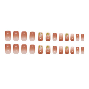 Faux ongles courts Lamela Gradient Tulip Flower avec colle, 24 pièces R728, pour la population générale - Product Image 3